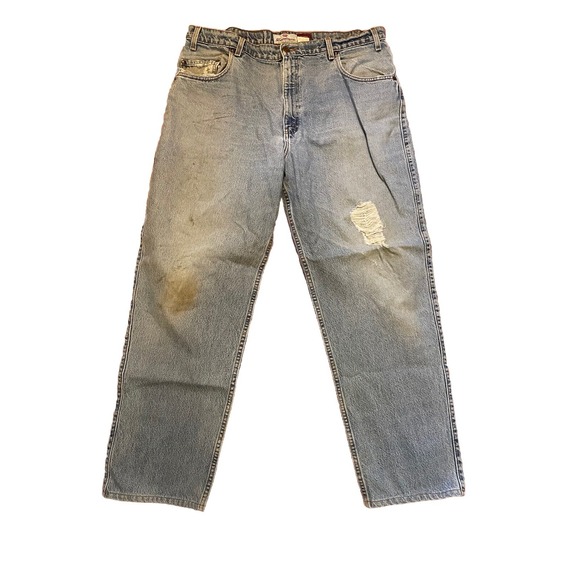 Vtg Levi's 545 Jeans Men 40x30 Blue Loose Fit Distressed Stained Grunge Cowboy - Picture 1 of 12